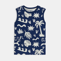 قميص داخلي مطبوع أزرق داكن...